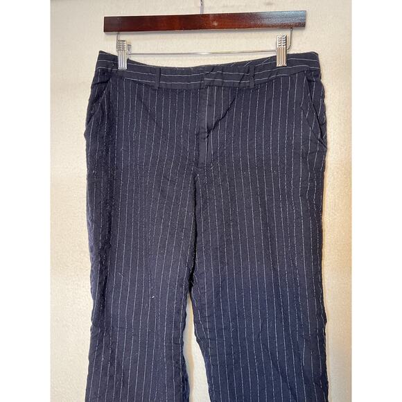 Lauren Ralph Lauren Womens‎ Size 8 Wool Pleated Pants PinStripe Navy Blue - Picture 4 of 13